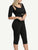 Get Waisted Black Neoprene Elastic Open-Bust Arm Control Bodysuit Shaper Zip Up firm compression