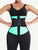 Get Waisted Turquoise and Black Neoprene Waist Trainer 6 Steel Bones Zipper Closure Fat Burning